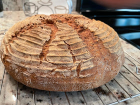 Glutenfreeee kitchen setup conveys home baking confidence.