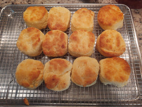 Glutenfreeee rolling dough to shape tender gluten-free biscuits.