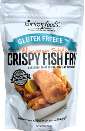 Glutenfreeee seasoned breading mix on Wisconsin-style fish for crisp flavor.