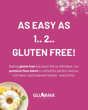 Gluvana flour supports 1:1 substitution in self-rising recipes.