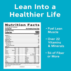 GNC Total Lean Lean Shake 25 nutrition panel shows vitamins and minerals.