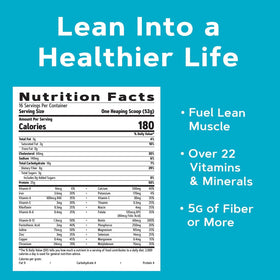 GNC Total Lean Lean Shake 25 label closeup emphasizes protein content.
