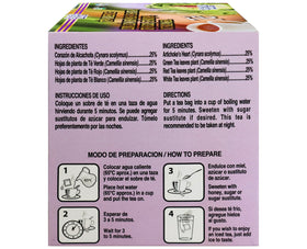 GN+Vida Artichoke Tea packaging close-up highlighting label and clean ingredients.