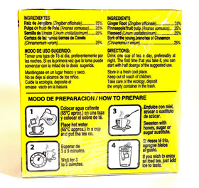 Closeup of GN+Vida Chupa Panza label highlighting natural ingredients.