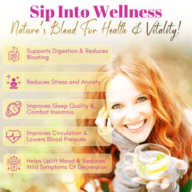 GN+Vida Me Vale Madre calming tea ingredients close-up with valerian and hawthorn