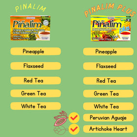 GN+Vida Pinalim Plus tea bag close-up highlighting original ingredients and Aguaje