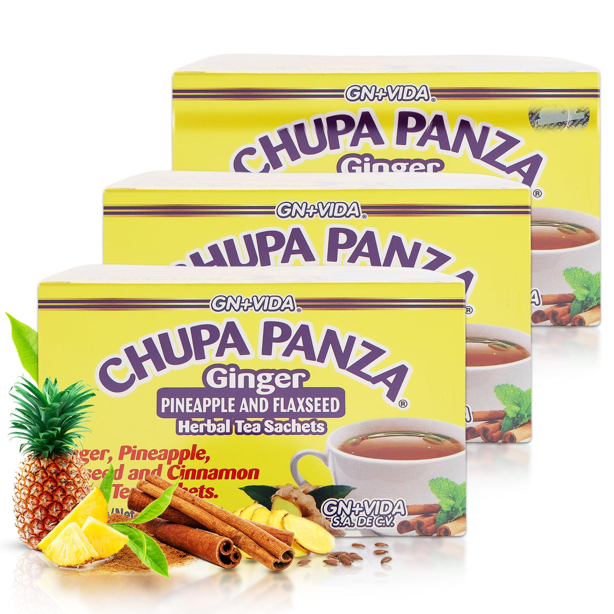GN+Vida Chupa Panza tea packs front view for daily relaxing ritual