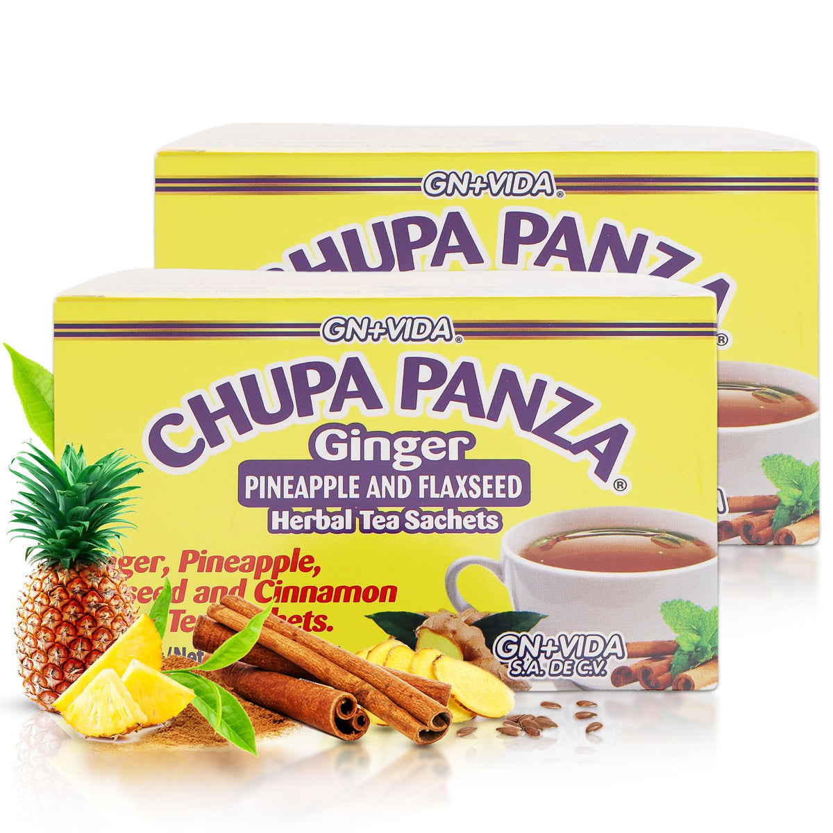 GN+Vida Tea CHUPA Panza packaging for two-box set, ready for daily ritual.