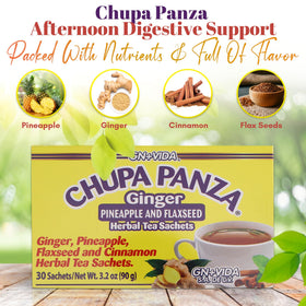 GN+Vida Tea CHUPA Panza steaming tea in a mug, inviting aroma.