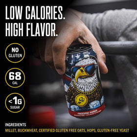 Go Brewing Freedom Hazy IPA can captures bold hop character with juicy citrus notes.