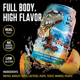 Go Brewing Sunshine State hops bouquet emphasizes tropical aroma for uplifting mood.