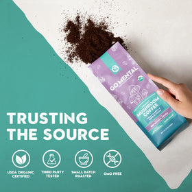 Go MENTAL coffee with full fruiting bodies for richer flavor complexity.