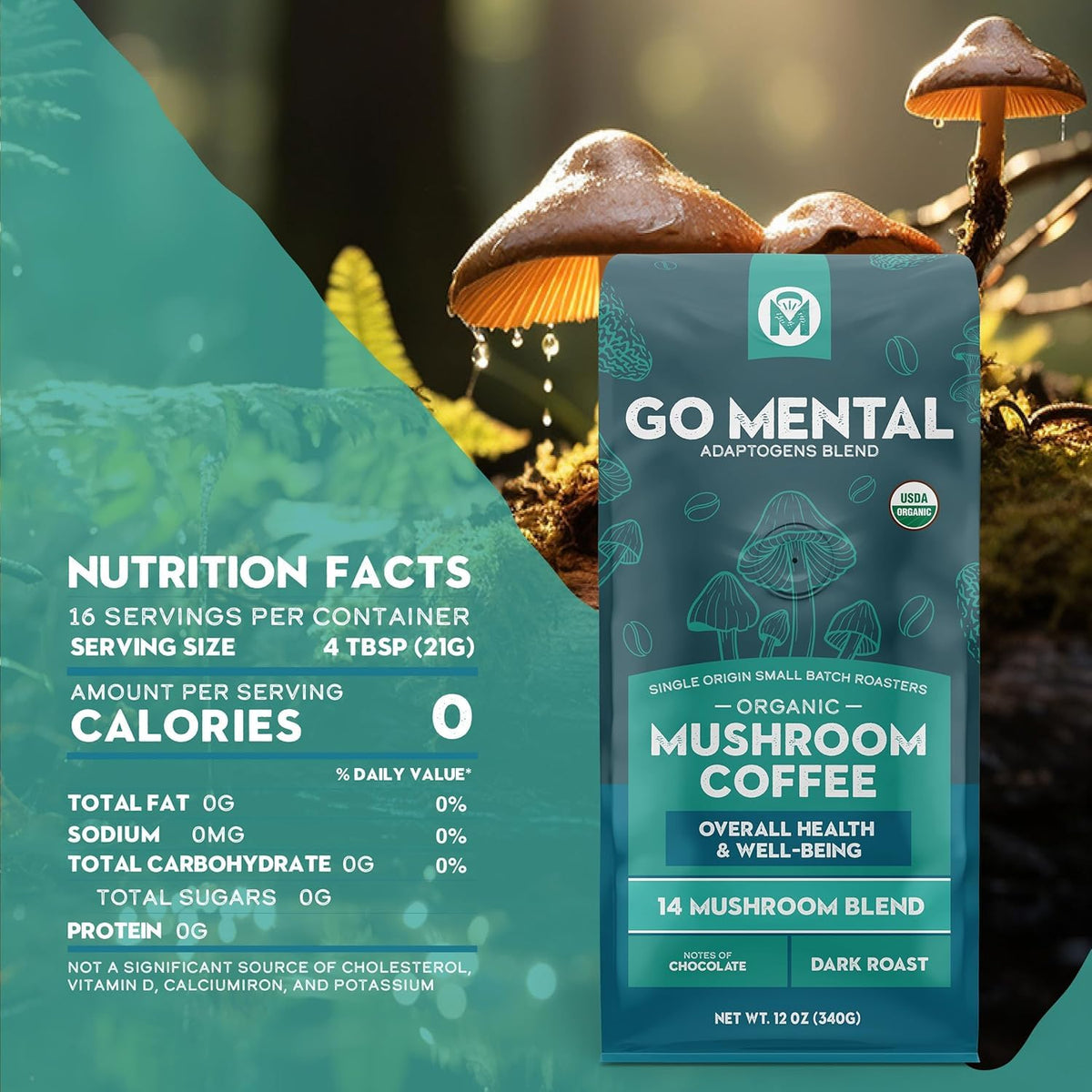 GO MENTAL organic certifications stamp signaling USDA Organic quality.