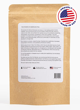 Go Natural Pine Needle Tea brewing scene highlighting fragrant aroma and immune-support potential.