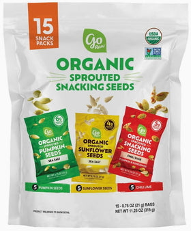 Go Raw sprouted seeds bag for on-the-go healthy snacking.