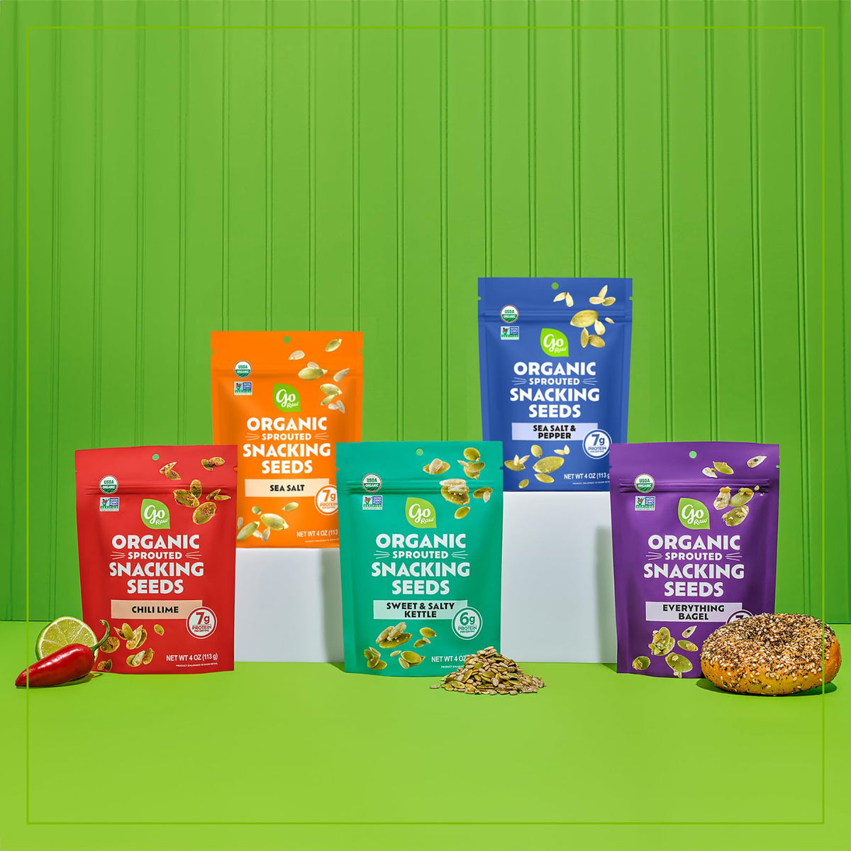 Go Raw sprouted seeds ready to snack on the go.