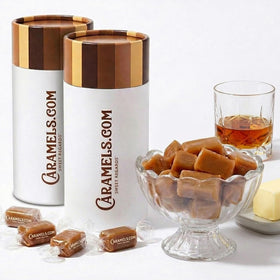Goat Foods caramels two-flavor containers showcase gift-ready packaging.