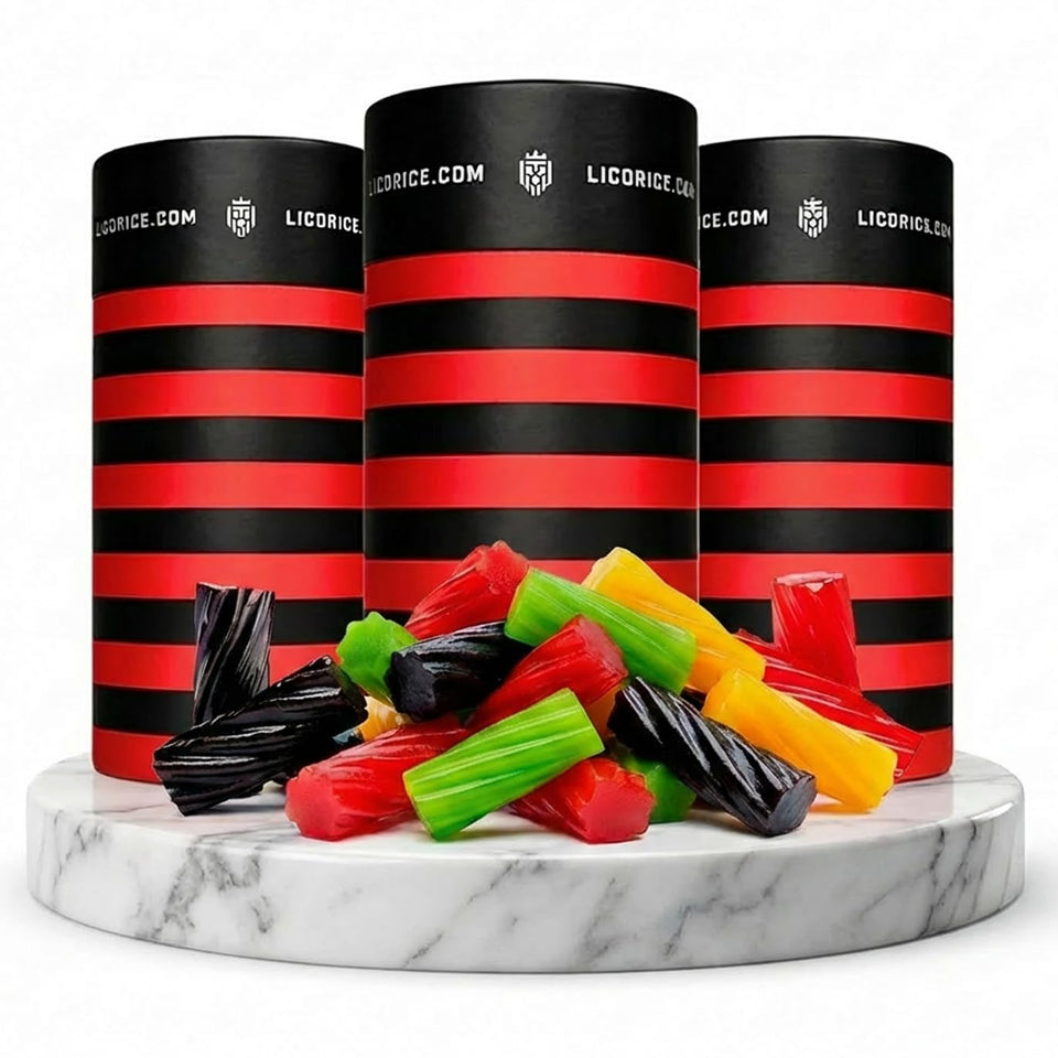 Goat Foods Licorice red classic twists in a gift box for sharing