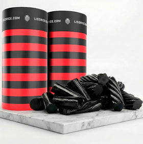 Goat Foods Australian Black Twists container showing premium licorice flavor