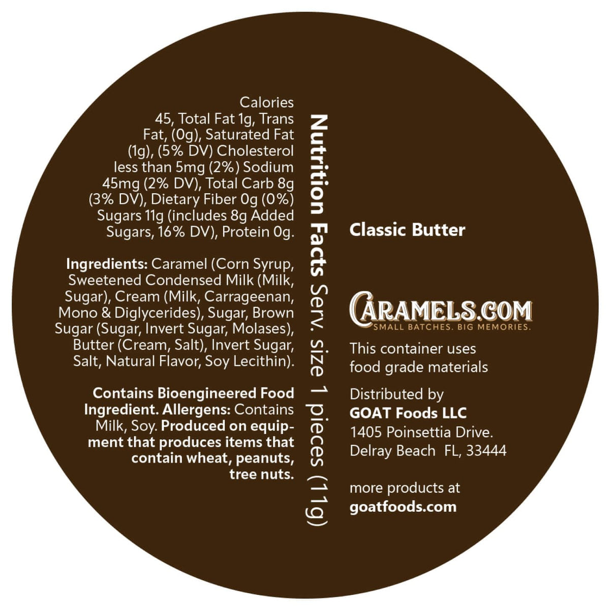 Goat Foods gift-ready caramels, ideal for holidays
