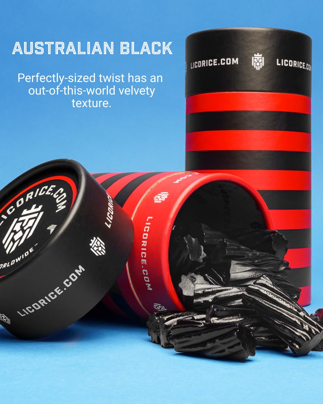Goat Foods Finnish Black Bites container highlighting soft bite-sized licorice