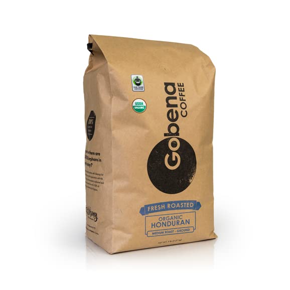 Gobena 5lb organic Honduran ground coffee for rich, balanced brews.