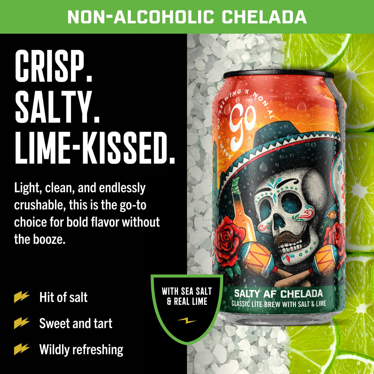 Go Brewing born-on-date label communicates peak freshness in every can.