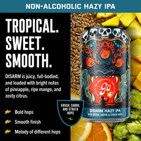Go Brewing small-batch classic-ingredients can art highlights authentic, full-bodied NA beer.