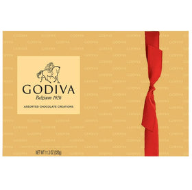 Godiva chocolate tray with 27 pieces ready to share.
