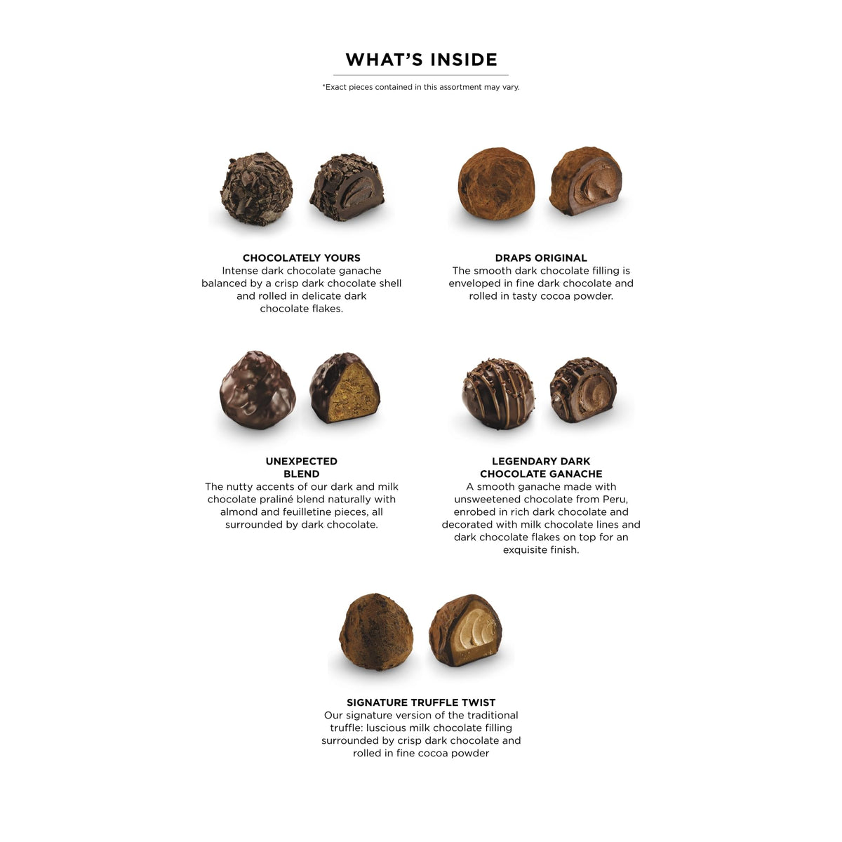 Godiva ganache center truffle cross-section reveals creamy texture and rich chocolate.
