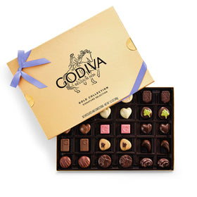 Godiva Gold Collection front box, ideal for Mother's Day gifting and festive celebrations.