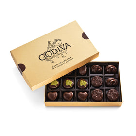 Godiva Gold dark chocolate gift box pictured, ideal for gifting on birthdays or holidays.