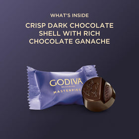Godiva Masterpiece ganache center detail shows velvety filling.
