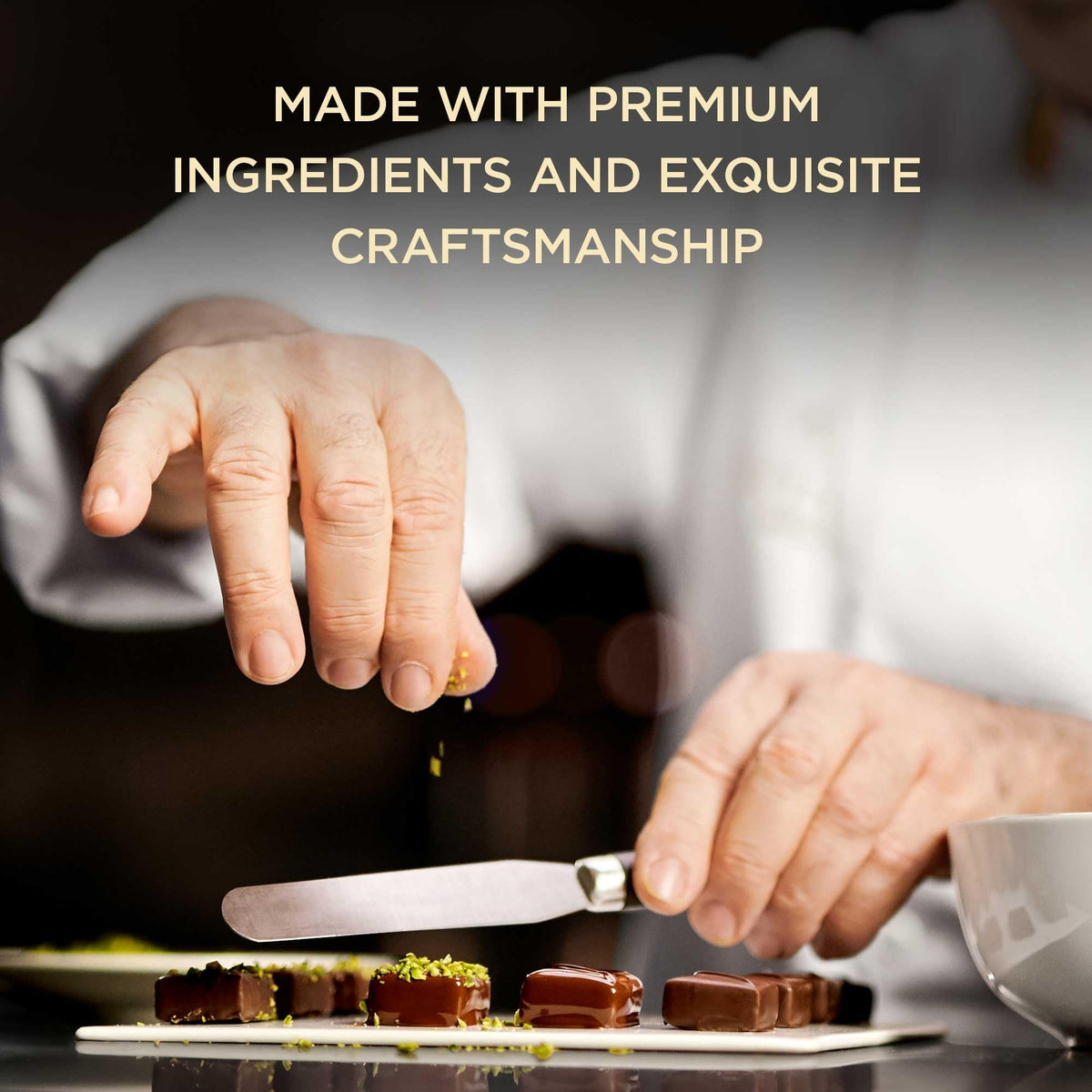 Assortment includes praline and fruit-filled chocolates for varied tasting notes.