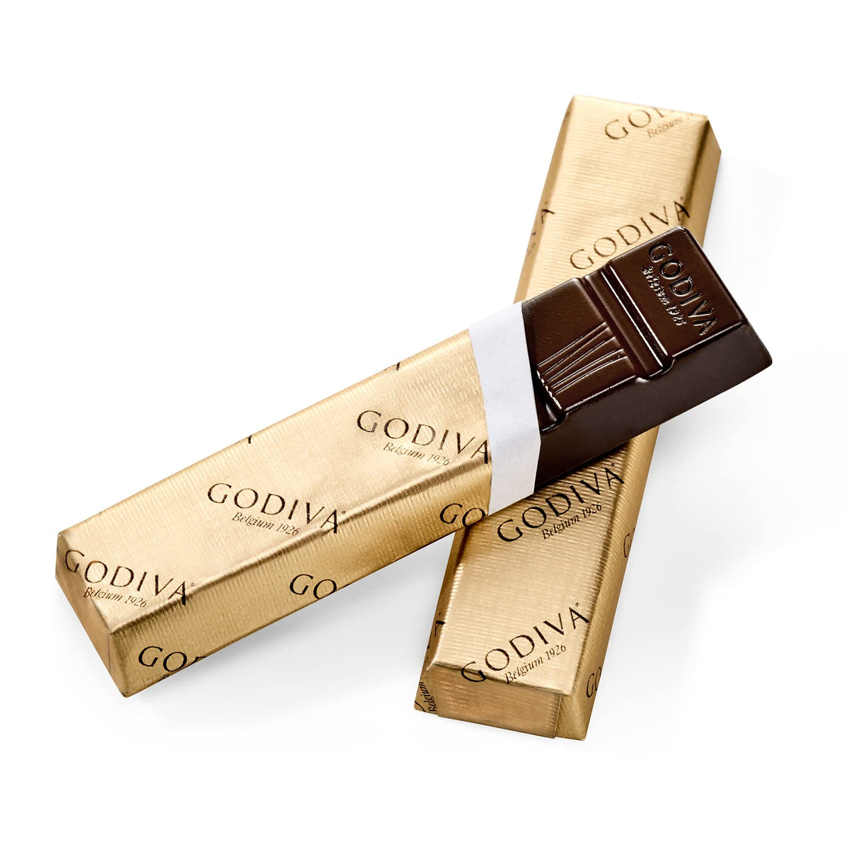 Sea salt crystals on Godiva chocolate close-up highlight texture.