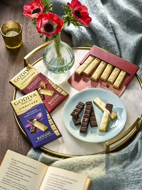 Pocket-size Godiva bars provide quick indulgence anywhere.