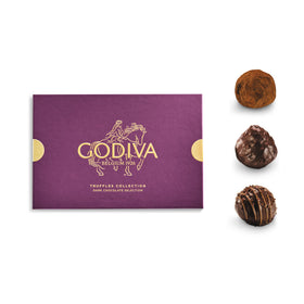 Godiva ganache center truffle close-up; rich texture ideal for celebrations.