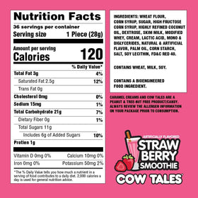 Cream center visible in Goetze's Strawberry Smoothie Cow Tales for a rich bite.