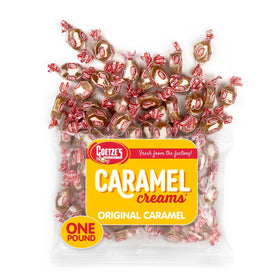 Goetze's Vanilla Caramel Creams bag, fresh factory candy for sharing