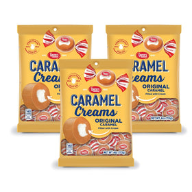 Goetze's Vanilla Caramel Creams bites in a 4oz bag for on-the-go snacking