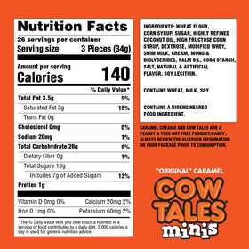 Close-up of Goetze's Vanilla Cow Tales Minis caramel and cream center