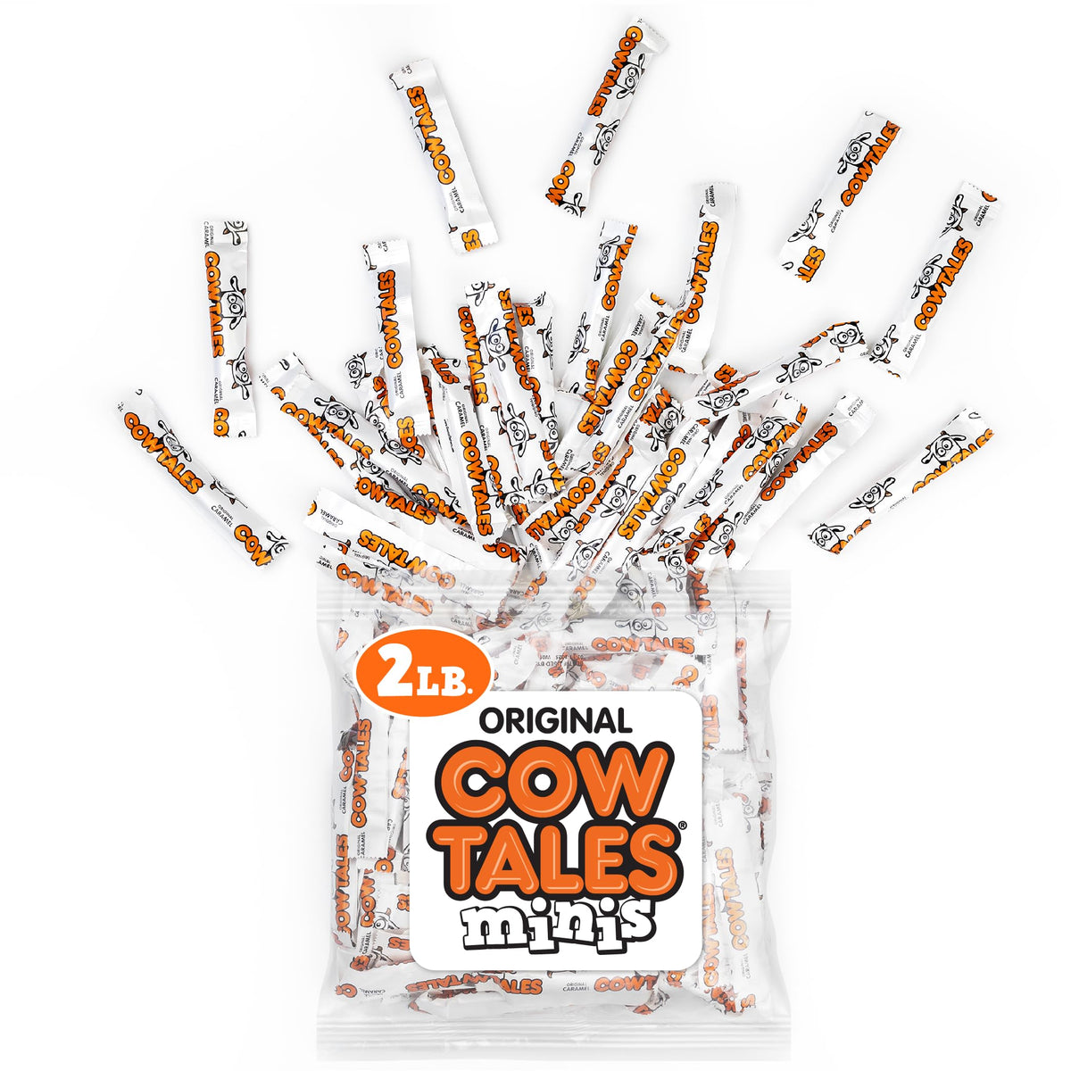 Goetze's Vanilla Cow Tales Minis 2lb bag front for fresh, shareable snacking
