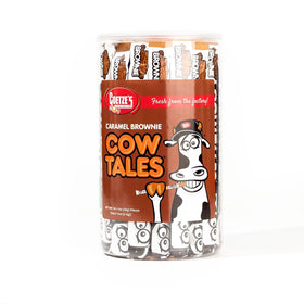 Goetze's Caramel Brownie Cow Tales factory-sealed canister ideal for gifting