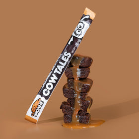 Goetze's Caramel Brownie Cow Tales USA-made badge in a nut-free facility