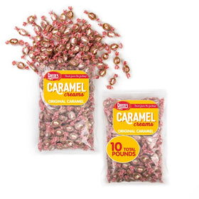 Goetze's Vanilla Caramel Creams 10 lb bag with creamy center for snacking.