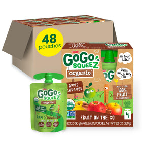 GoGo SqueeZ no sugar added apple cinnamon pouch for on-the-go snacking