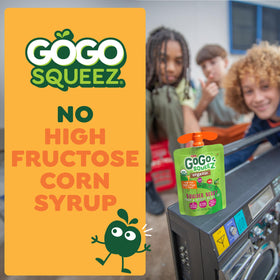 GoGo SqueeZ No Sugar Added label on organic pouch