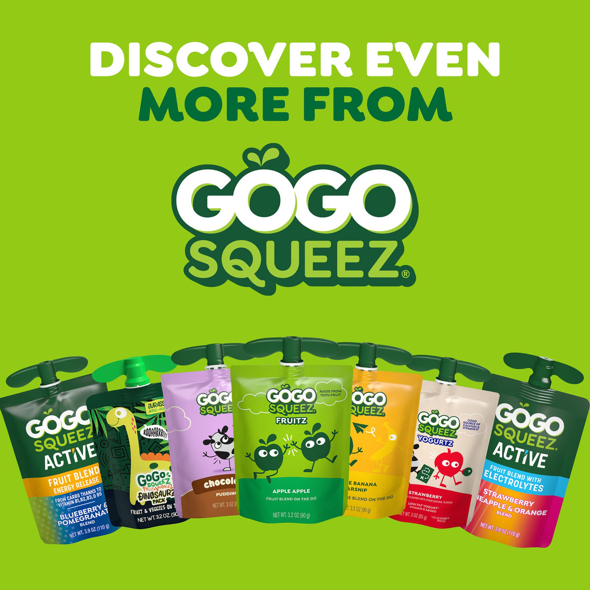 GoGo squeeZ yogurtZ backpack-friendly pouch for on-the-go snacking