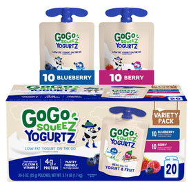GoGo squeeZ yogurtZ variety pack: pantry-friendly snacks with real yogurt and fruit