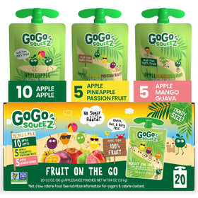 gogo squeez apple-apple pouch for on-the-go snacking, mess-free